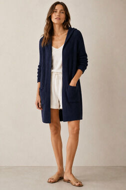 Jenni Kayne XS Cashmere Waffle Knit Cardigan $495 Oversized Sweater Long Jacket